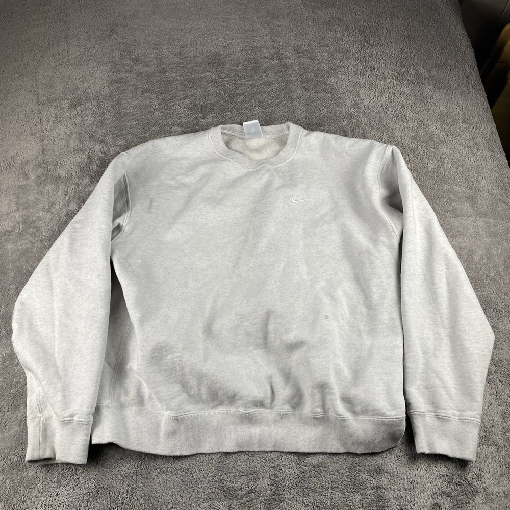 Nike‎ Mini Swoosh Sweatshirt Gray Medium Vintage Long Sleeve
